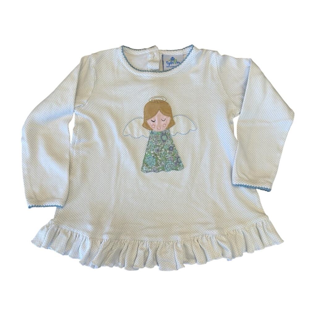 Eyelet & Ivy Girl's Size 3 Long Sleeve Pima Cotton Embroidered Angel Top Shirt
